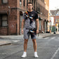 Conjunto de Playera y Shorts para Hombre con Estampado Abstracto