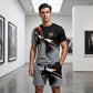 Conjunto de Playera y Shorts para Hombre con Estampado Abstracto
