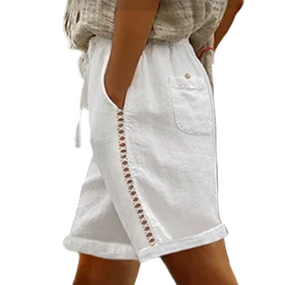 🌺Pantalones cortos informales para mujer con cordón y adornos de encaje