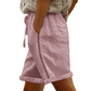 🌺Pantalones cortos informales para mujer con cordón y adornos de encaje