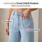 👖✨ Vaqueros anchos con volantes y cintura alta