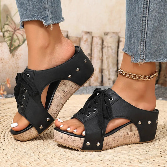 👡Sandalias de cuña con plataforma y punta abierta para mujer: cómodas, favorecedoras y fáciles de poner✨