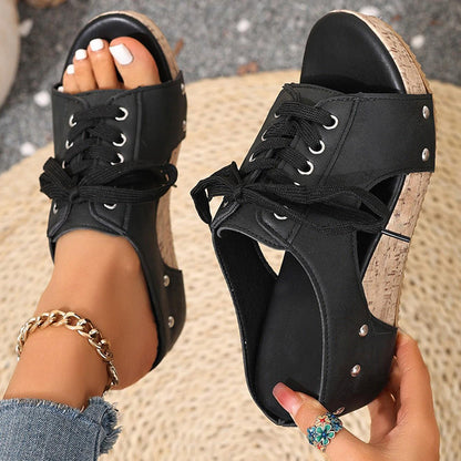 👡Sandalias de cuña con plataforma y punta abierta para mujer: cómodas, favorecedoras y fáciles de poner✨