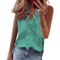 👚🌸 Top informal sin mangas con cuello en V y volantes
