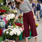 💃 Pantalones capri de corte amplio con ribete de encaje, fáciles de cuidar y femeninos