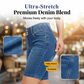 Pantalones cortos vaqueros elásticos de cintura alta para mujer