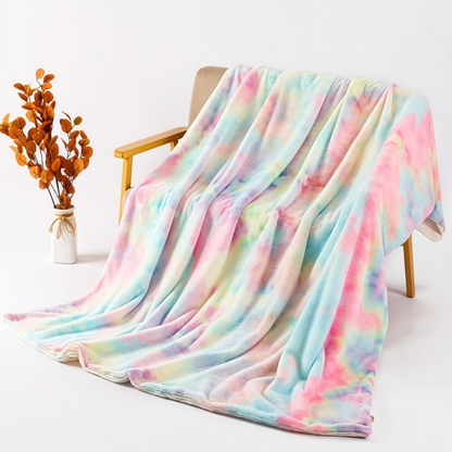 ❄️OFERTA ESPECIAL DE VERANO: 50 % DE DESCUENTO🌀 Manta de felpa ultrasuave con efecto tie-dye