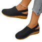 Sandalias de cuña con talón abierto y perforaciones para mujerY