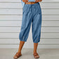 Pantalones capri informales de mujer con bolsillos