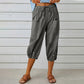 Pantalones capri informales de mujer con bolsillos