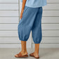 Pantalones capri informales de mujer con bolsillos
