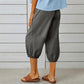 Pantalones capri informales de mujer con bolsillos