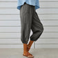 Pantalones capri informales de mujer con bolsillos