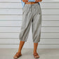 Pantalones capri informales de mujer con bolsillos