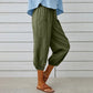 Pantalones capri informales de mujer con bolsillos