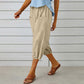 Pantalones capri informales de mujer con bolsillos