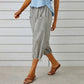 Pantalones capri informales de mujer con bolsillos