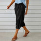 Pantalones capri informales de mujer con bolsillos