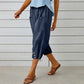 Pantalones capri informales de mujer con bolsillos