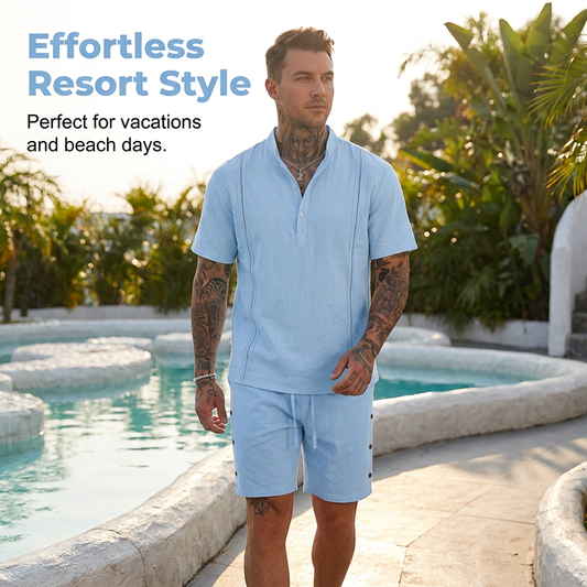 Conjunto de dos piezas para hombre, transpirable y desenfadado
