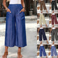 ☀️ Pantalones capri informales de corte ancho para mujer, suaves y cómodos, ideales para el día a día