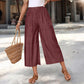 ☀️ Pantalones capri informales de corte ancho para mujer, suaves y cómodos, ideales para el día a día
