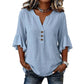 Top informal de mujer de color liso con cuello en V