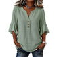 Top informal de mujer de color liso con cuello en V