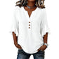 Top informal de mujer de color liso con cuello en V