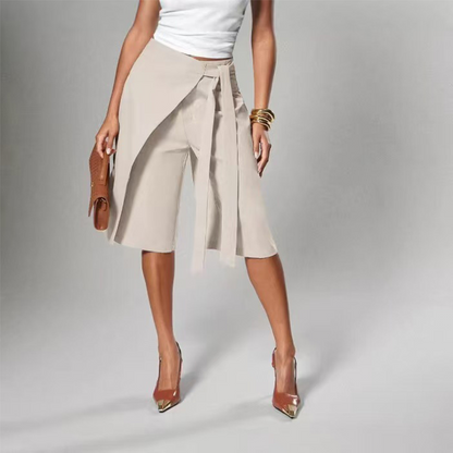 😍Oferta especial 2026: 50 % de descuento💖Pantalones culotte de mujer elegantes con lazo delantero y corte ancho