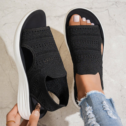 👟 Sandalias de plataforma transpirables de punto para mujer: cómodas y a la moda