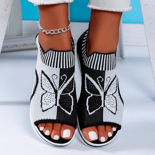 Sandalias de playa con plataforma y punta abierta para mujer