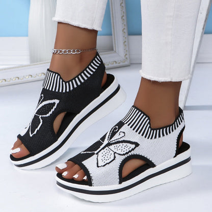 Sandalias de playa con plataforma y punta abierta para mujer