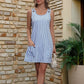 👗🌿 Vestido sin mangas a rayas con tirantes ajustables y bolsillos