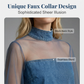 💙Falda vaquera con cuello falso y mangas acampanadas: vaporosa, elegante y espectacular ✨