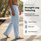 Pantalones Rectos Transpirables – Cintura Elástica, Frescos y Secos