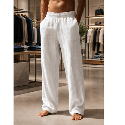 Pantalones Rectos Transpirables – Cintura Elástica, Frescos y Secos