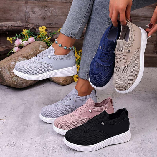 Zapatos sin cordones de malla transpirable para mujer, ideales para caminar