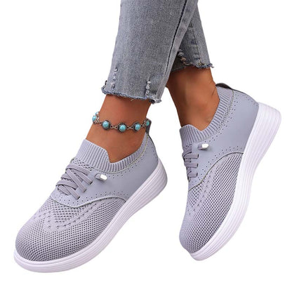 Zapatos sin cordones de malla transpirable para mujer, ideales para caminar