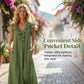 👗 ¡AHORA CON UN 50 % DE DESCUENTO! 🌸 Vestido informal sin mangas con cuello en V y volantes para mujer: vaporoso y ligero, perfecto para los días de verano, la playa o un brunch; encantador y fácil de llevar 💃