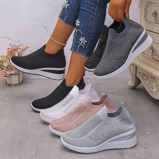 Zapatos de punto transpirables para mujer, ideales para caminar