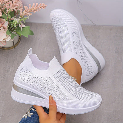 Zapatos de punto transpirables para mujer, ideales para caminar
