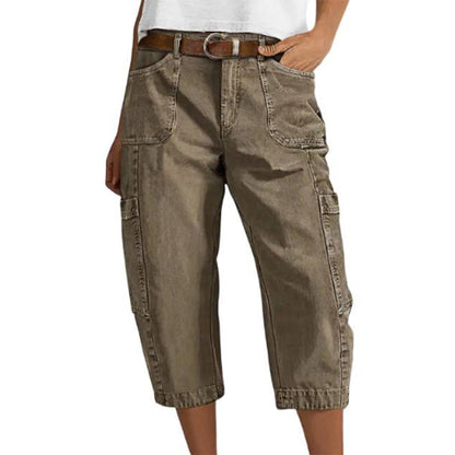 👖 ¡AHORA CON UN 50 % DE DESCUENTO! 🌿 Pantalones capri cargo informales de corte holgado para mujer: amplios bolsillos funcionales, tejido transpirable y corte holgado. Comodidad para el día a día, perfectos para el buen tiempo. ✨