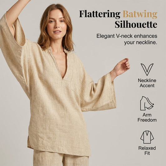 Conjunto de pantalones holgados de verano para mujer con mangas de murciélago