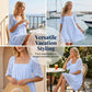 👗 ¡50 % DE DESCUENTO POR TIEMPO LIMITADO! 💥 Vestido de mujer con cuello cuadrado y fruncidos: ribetes de encaje, corpiño elástico y lazo en la espalda descubierta ✨