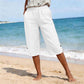 Pantalones capri informales de verano transpirables para mujer