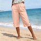 Pantalones capri informales de verano transpirables para mujer