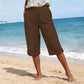 Pantalones capri informales de verano transpirables para mujer