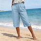Pantalones capri informales de verano transpirables para mujer