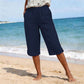 Pantalones capri informales de verano transpirables para mujer